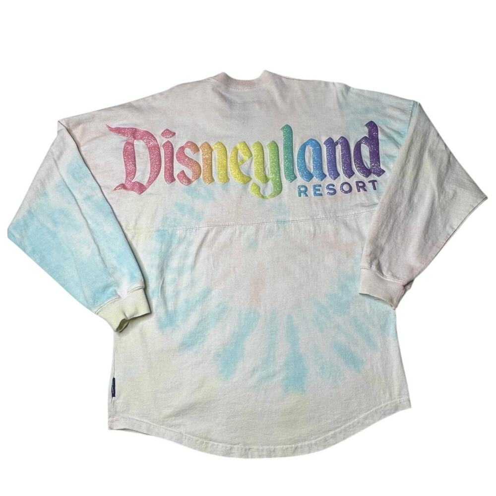 Disney Spirit Jersey Pastel Tie Dye Rainbow Glitter Disneyland Resort XS